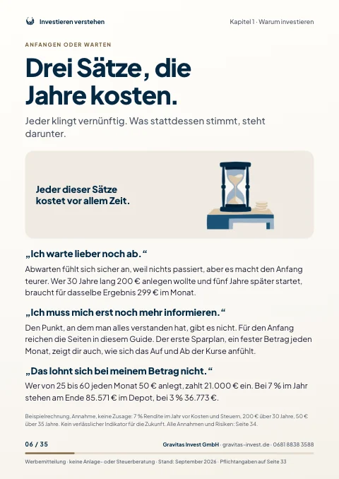 Leseprobe: Drei Sätze, die Jahre kosten